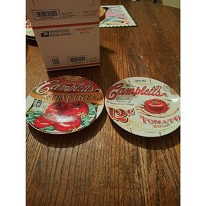 Vintage 2003 Campbells Soup Heritage Collection Collectors Plates Decor Hangers